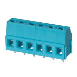 TB007-508-06BE, Фиксированные клеммные колодки Terminal block, screw type, 5.08 , horizontal, 6 poles, CUI Blue, slotted screw, PCB mount