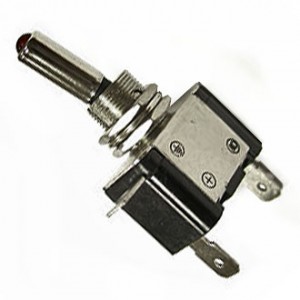 ASW-07D  КР. ПОДСВЕТКА, Тумблер ON-OFF с подсветкой 25A 12VDC красный