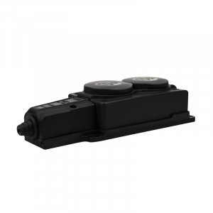 Колодка MultiSet 2х розетка 2К+З 16А/250В IP44 каучуковая черн. SE MST4102BK