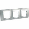 UNICA TOP РАМКА 3-постовая, горизонтальная, АЛЮМИНИЙ/ХРОМ МАТОВЫЙ C3(4) MGU66.006.038