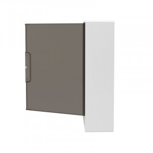 Щит 24 модуля настенный  FRAME, белый, с тонированной дверцей, с 4 шинами PEN на 6 и 8 отверстий F24W1WD