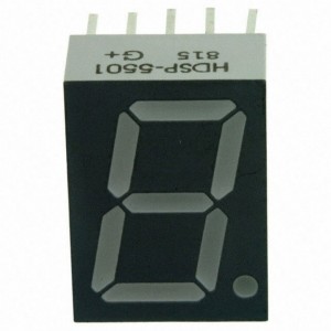 HDSP-5501, Индикатор светодиодный 7-сегментный 14.2мм общий анод высокоэффективный красный десятичная точка справа