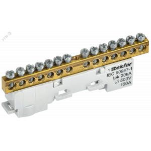 TEKFOR Шина L фаза неизолированная на универсальном держателе 6х9-14-Ср IEK TF-NN10-14-DL-K03