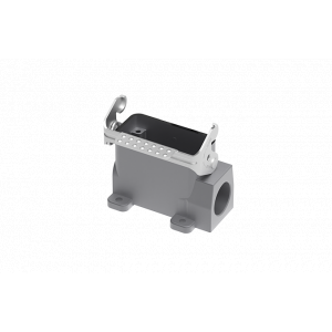 Закрытое основание разъема S10A-SM-1L.M-M25, Основание разъема на панель, закрытое, типоразмер 10A, без уплотнителя, 1 отверстие с резьбой для кабельных вводов M25x1,5, с одной защелкой, без защитной крышки, материал корпуса: алюминиевый сплав