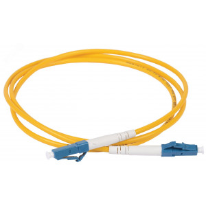 Патч-корд оптический соединительный (шнур коммутационный) для одномодового кабеля (SM) 9/125 (OS2) LC/UPC-LC/UPC одинарного исполнения (Simplex) LSZH 2м FPC09-LCU-LCU-C1L-2M