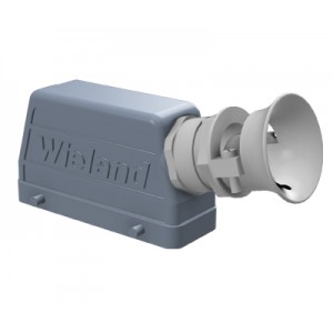 Крышка разъема 70.353.2435.3, Крышка разъема на кабель, типоразмер 24B, без уплотнителя, 1 кабельный ввод M32x1,5, с разгрузкой на изгиб, IP54, с боковым расположением, без защелок (упоры для двух защелок), материал корпуса: алюминиевый сплав