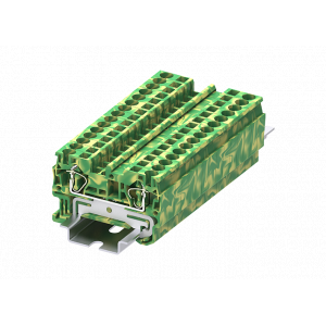 Заземляющая клемма TC4-2-PE, Заземляющая клемма, тип фиксации провода: пружинный, номинальное сечение: 4 мм кв., ширина: 6,2 мм, цвет: желто-зеленый, тип монтажа: DIN35