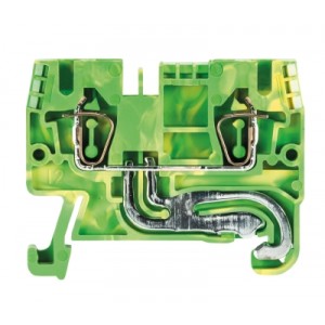 Заземляющая клемма WKFN 2,5 SL/35, Заземляющая клемма, тип фиксации провода: пружинный, номинальное сечение: 2,5 мм кв., 800V, ширина: 5 мм, цвет: желто-зеленый, тип монтажа: DIN35