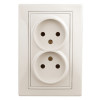 1-204-02 Розетка 2х2P, 16А-250В, IP20, СУ, Plano, сл.кость (10/100/1500) Б0027614