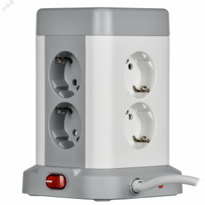 DOMINIC Удлинитель У08K 8 мест 2P+PE 1,5м 3х1,0мм2 16А/250В USB A+C 20Вт серый IEK DN-YP30-16-08-01-ZKU-K41