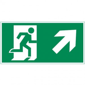 Пиктограмма "ФИГУРА / СТРЕЛКА ВПРАВО ВВЕРХ" 300х150мм для аварийно-эвакуационного светильника Vision/Giant V5-EM03-60.003.023