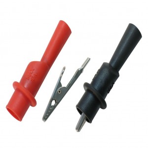 ETL-27.718, Крокодилы для насадки на стандартный щуп  d-4 mm, пара (красный, черный)