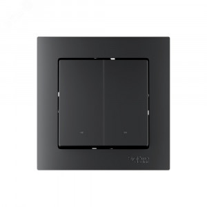 ATLASDESIGN SMART 2-кл. ВЫКЛЮЧАТЕЛЬ с подсв., Zigbee, сх.5, L+N, 10А, мех., КАРБОН ATN001053Z