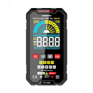 KT 125В серия PROLINE, Мультиметр компактный цифровой SMART с True RMS, ЖК-дисплей с диагональю 2.55", ACA/DCA/ACV/DCV/R/C/F, автоматический выбор пределов измерений