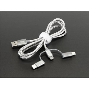 3679, Принадлежности Adafruit  USB 3-in-1 Sync and Charge Cable - Micro B / Type-C / Lightning