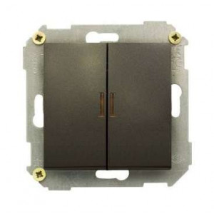 Выключатель 2-кл. СП Simon 34 10А IP20 с подсветкой механизм графит Simon 34392-038