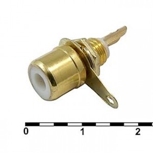 7-0234W GOLD / RS-115G, Гнездо RCA Gold на корпус с гайкой