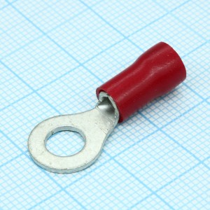 RV3.5-6  Red, наконечник кабельный кольцевой с изоляцией d=6.4мм, сеч. пров.2.5-4.0мм2