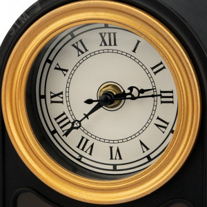 Светодиодный камин Старинные часы с эффектом живого огня 14,7x11,7x25 см, черный, батарейки 2хС (не в комплекте) USB 511-020