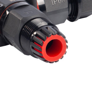 FFC-41/3Р-IP68, Кабельный коннектор разветвитель X-образный герметичный, 3 контакта сечение жил от 0.5 до 4мм2, внешний диаметр кабеля от 6 до 10мм, IP68