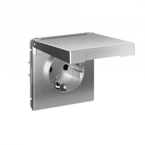 Розетка ArtGallery 16А IP20 с заземл. защ. шторки с крышкой механизм алюм. SE GAL000346