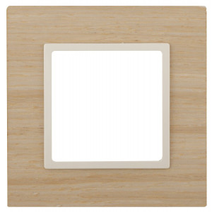 14-5301-11 Рамка на 1 пост, дерево, Elegance, клён+сл.кость (10/50/1800) Б0034570