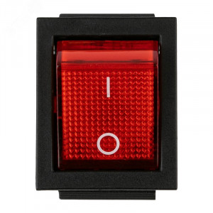 Выключатель клавишный 250В 16А (4с) ON-OFF красн. с подсветкой (RWB-502 SC-767 IRS-201-1) (инд. упак.) 36-2330-1