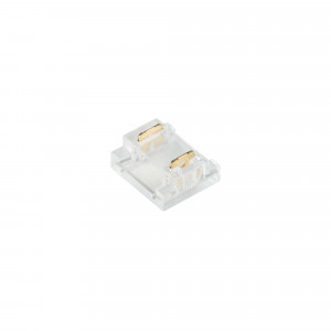 Коннектор COB-MONO-10mm-2pin-STS 046944, Одиночный коннектор для подключения питания к открытым светодиодным одноцветным лентам COB шириной 10 мм. Материал - прозрачный пластик. Обеспечивает соединение без видимых разрывов. Максимальный допустимый ток 3 А, максимальное напряжение 24 В