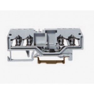 Клемма с диодом 215941, Клемма с диодом, тип A, 4 точки подключения, тип фиксации провода: пружинный, номинальное сечение: 1,5 мм кв., ширина: 5 мм, цвет: серый, тип монтажа: DIN35