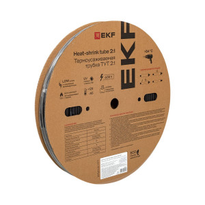 Термоусаживаемая трубка ТУТ нг 6/3 черная рулон PROxima tut-6-b