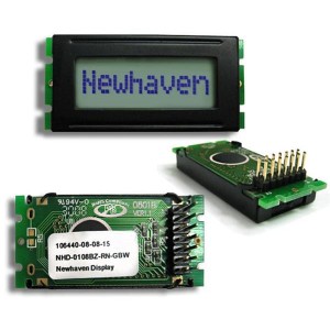 NHD-0108BZ-RN-GBW, Модули сивольных ЖК-дисплеев и комплектующие STN-GRAY Refl 53.0 x 24.2