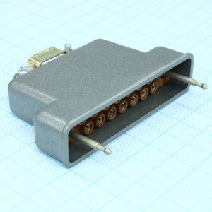 РП10-15 ЛП розетка с/к, Соединитель  низкочастотный, прямоугольный, внутреннего монтажа