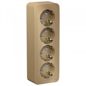 Розетка 4-м ОП Blanca 16А IP20 250В с заземл. защ. шторки с изолир. пластиной титан SE BLNRA011414