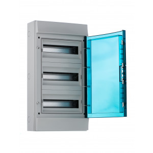Щит распределительный навесной 36 модулей ЩРн-п-36 пластиковый Mistral65 серая прозрачная дверь с клеммами IP65 (65P12X32A) 1SLM006501A1206