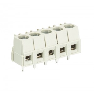 Клемма 8192/5, Клемма горизонтальный подвод кабеля, на плату, шаг: 5.0 мм, 5 полюсов, фиксация провода винтовая, исполнение: с маркировкой, 300V, 10A, цвет: серый