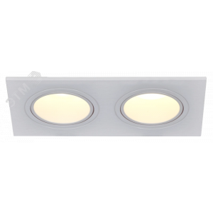 Светильник 4102 встраиваемый 2хMR16 квадрат пласт. бел. LT-UVB0-4102-GU05-2-K01