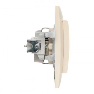 Розетка 1-м СП Валенсия 16А с заземл. с крышкой защ. шторки крем. PROxima EWV10-124-20