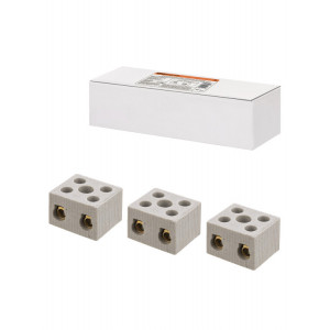 Керамический блок зажимов 30 Ампер 2 пары контактов с крепежным отверстием TDM (кр.20шт) [SQ0531-0508]