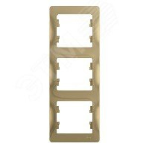 Рамка 3-м Glossa вертикал. титан SE GSL000407