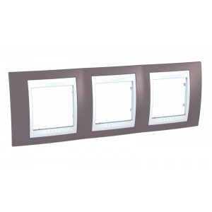 UNICA ХАМЕЛЕОН РАМКА 3-постовая, горизонтальная, БЕЛЫЙ/ ЛИЛОВЫЙ C3(5) MGU6.006.876