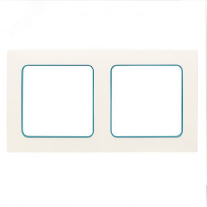 Стокгольм Рамка 2-местная белая с линией цвета синий PROxima EXM-G-305-30