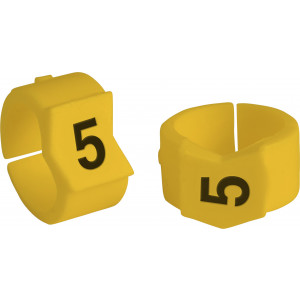 brd333605, SCNG-45-5 клипсы жёлтые, 50шт/упак, для провода 11,2-15,0мм диаметра, легенда 5