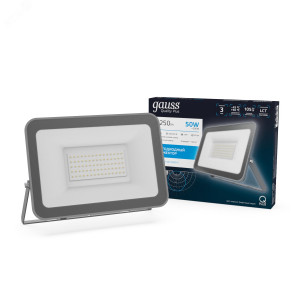 Прожектор светодиодный Qplus 50 W 4250 lm IP65 6500K графитовый серый 1/10 690511350