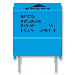 B82720K2202N040, Синфазный дроссель двухобмоточный 1.1мГн 10кГц 2A 0.065Ом монтаж в отверстие автомобильного применения коробка