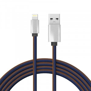Шнур USB-Lightning, для iPhone,нейлон,1 метр,denim,