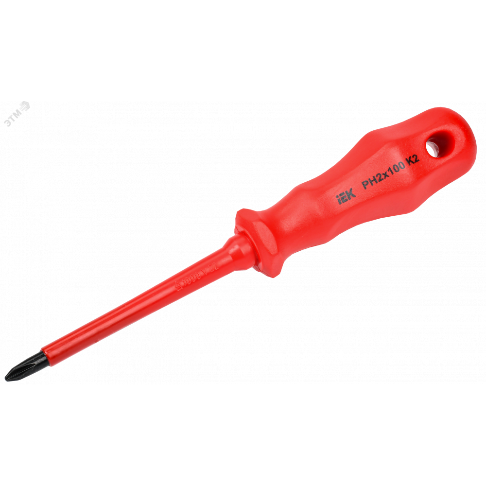 Изображение товара Диэлектрическая крестовая отвертка Ph2х100мм K2 1000В IEK