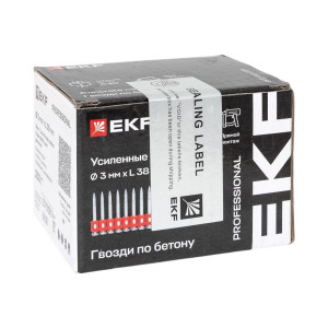 Кованые гвозди по бетону, металлу Bullet Type диаметр 3 мм длина 38 мм, цинкование (250 шт.) EKF cpn-3038bp