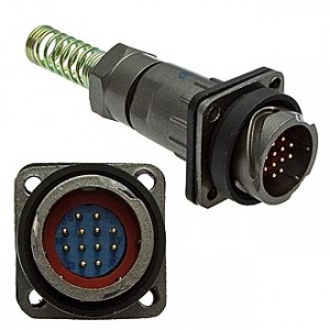 FQ18-12ZPJ-8 (БЛ.КАБ.ВИЛ.), Блочная вилка, 12 контактов, с патрубком и пружинным хвостовиком под кабель 8мм