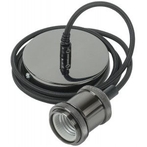 Патрон подвесной E27 со шнуром 1,5м RETRO черный EPA12-04-02-K02