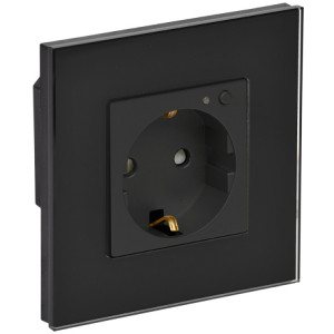 ITEQ SMART-розетка 16А WIFI+BLE стекл/р. з/ш. черн. IT-R16SFWBG-K02